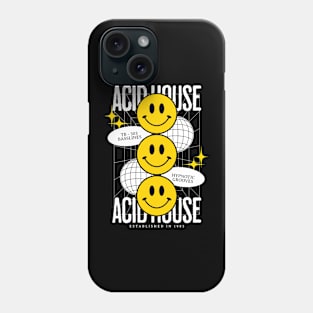 ACID HOUSE  - 3 Smileys (White) Phone Case