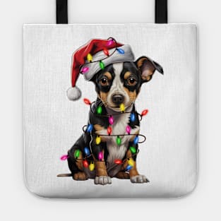 Christmas Rat Terrier Tote