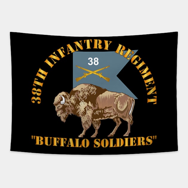 38th Infantry Regiment - Buffalo Soldiers w 38th Inf Guidon Tapestry by twix123844