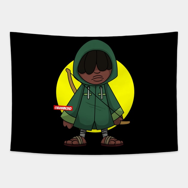 Idle Green Poncho Tapestry by IamNinjaD