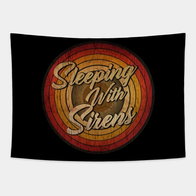 arjunthemaniac,circle retro faded Sleeping With Sirens Tapestry by arjunthemaniac