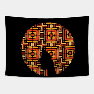 Afro Hair Woman with African Pattern, Black History Tapestry