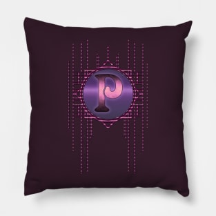 Vintage Jugendstil Purple Letter P Pillow