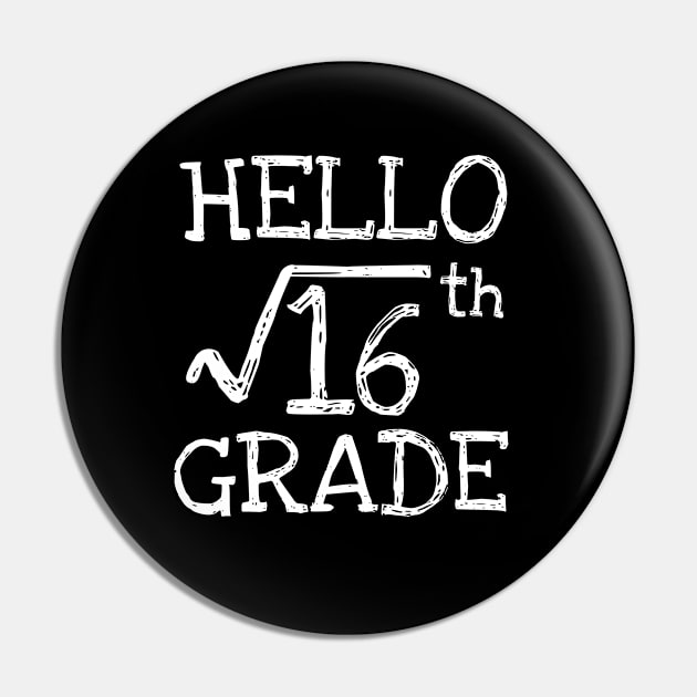 Hello 4th grade Square Root of 16 math Teacher Pin by Daimon