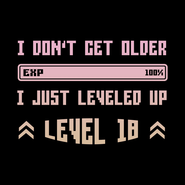 I Leveled Up 18th Birthday Funny Gamer Gaming Gift Idea by Eugen_Design