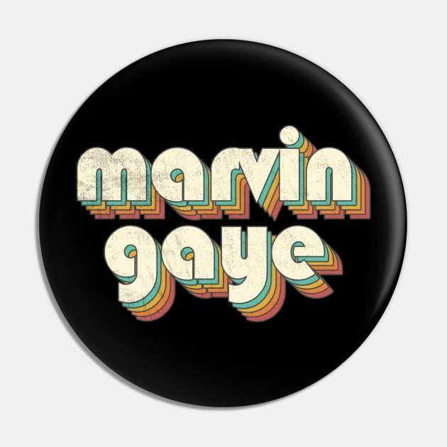 Retro Vintage Rainbow Marvin Letters Distressed Pin by Cables Skull Design