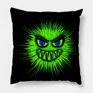 Green monster design or green virus in disguise Pillow