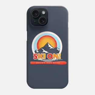 SKI ON! retro badge Phone Case