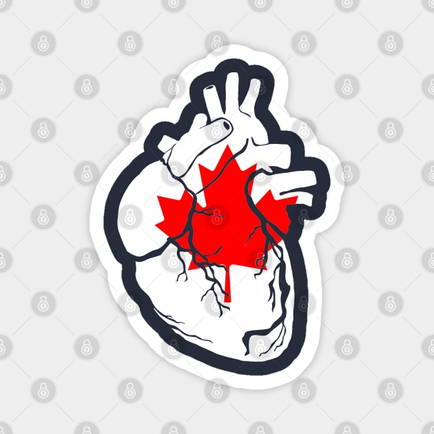 Anatomical heart design, Canadian flag Magnet by Bun Art Store