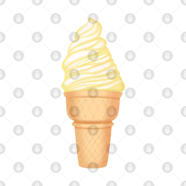 Ice cream in waffle cone by Kuchinska design