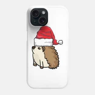 Santa Hat-Wearing Cute Hedgehog Funny Christmas Holiday Phone Case