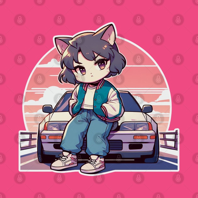 JDM Car - Neko girl - Cat Racer girl by Yaydsign