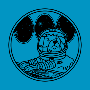 Sci Fi Space Astronaut Dog in Spaceship T-Shirt