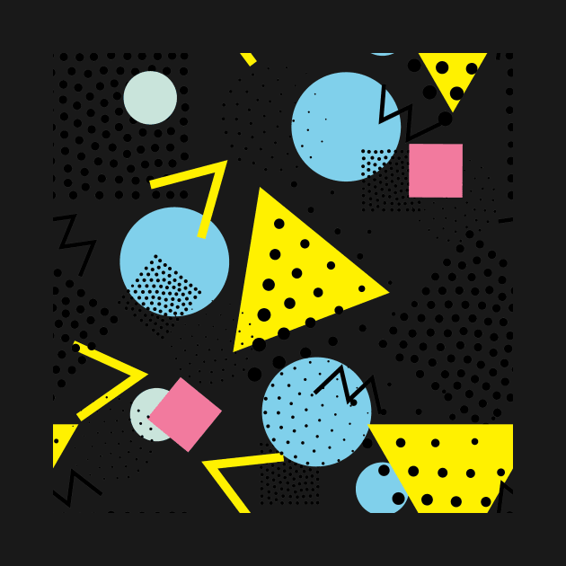 bright geometric circles and triangles by pickledpossums