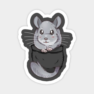 Pocket Cute Grey Chinchilla Magnet