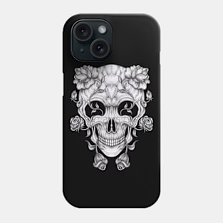 Surreal flower and skull. Phone Case