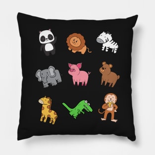 Hand drawn animals cute Pillow