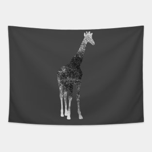 Giraffe Black and White Silhouette Tapestry