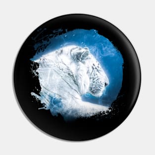 White Tiger Animal Wildlife Jungle Nature Adventure Hunt Spotlight Pin