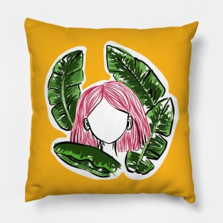 The Girl Living in the Leaves Pillow