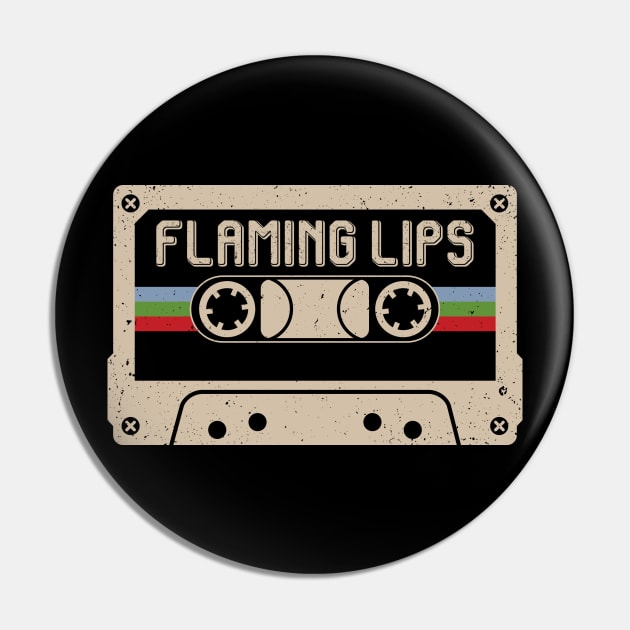 Personalized Flaming Name Birthday Vintage Cassette Tape Pin by Horton Cyborgrobot