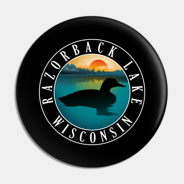 Razorback Lake Wisconsin Loon Pin by BirdsEyeWorks