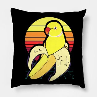 Aesthetic Vaporwave Banana Indian Ringneck Pillow