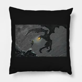 Warrior slaying Dragon Pillow