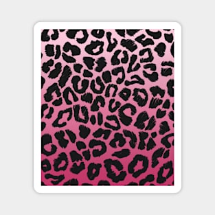 Pink Fade Leopard Spots Print Magnet