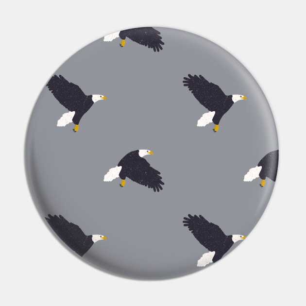 Bald Eagle (Navy & Pewter) Pin by Cascade Patterns