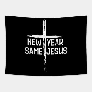 New Year, Same Jesus Christian Cross Design Tapestry