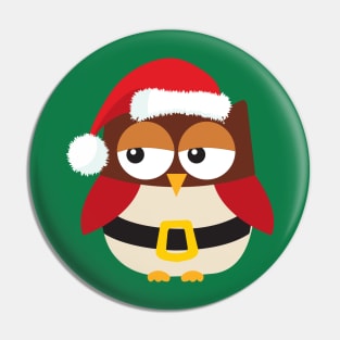 Santa Claus Owl Pin