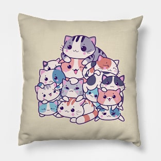 Leaning tower of cats Pillow