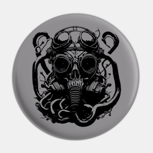 octopus skull with gasmask Pin