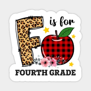 F Is For Fourth Grade Teacher Leopard Back To School Magnet