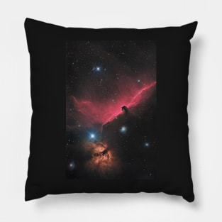 Horsehead and Flame nebula in constellation Orion Pillow