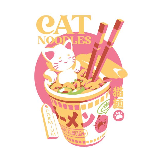 Cat Noodles by Ilustrata