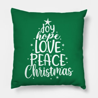 Joy, hope, love, peace - christmas saying design Pillow