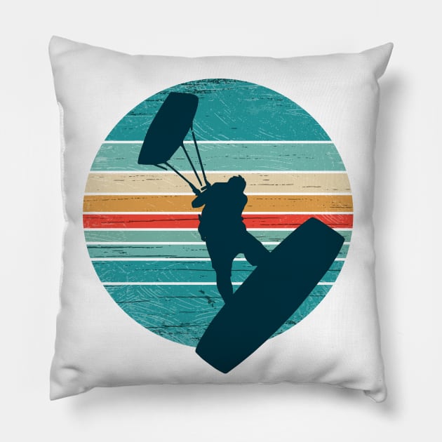 Kitesurfing Quote Vintage Colors Look Pillow by MarkusShirts