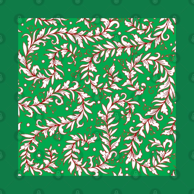 Lacy Leaves Red and Green Palette by HLeslie Design