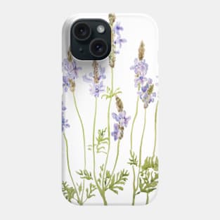 purple fernleaf lavender watercolor Phone Case