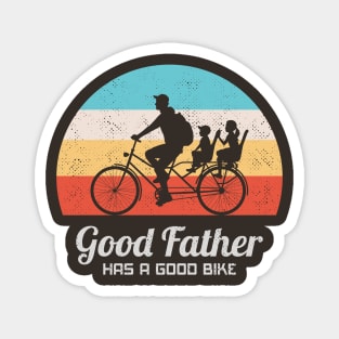 Father with children on bicycle Magnet