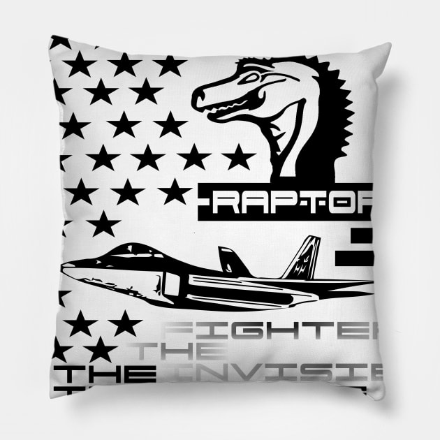 F22 Raptor WHITE Pillow by Marko700m