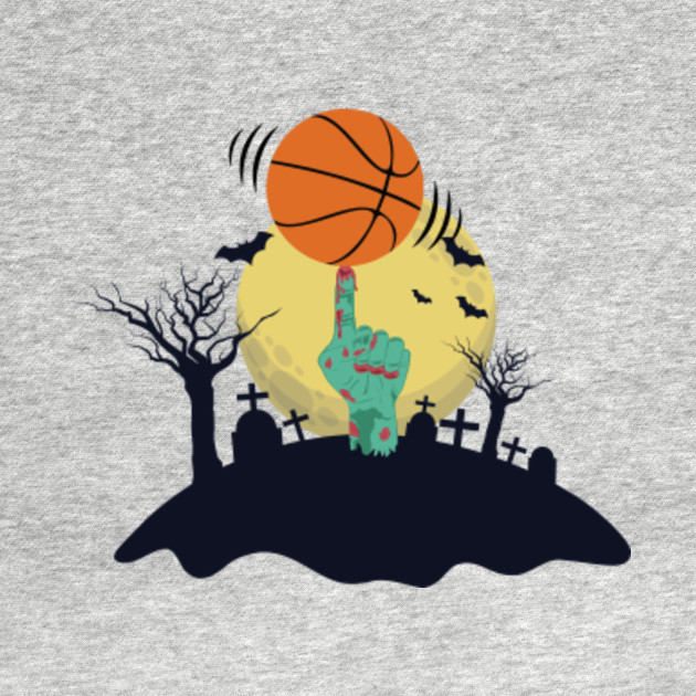 Zombie Hand Spinning Basketball Funny Halloween Costume Print