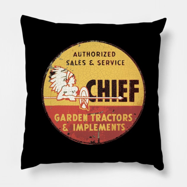 Chief Garden Tractors Pillow by Midcenturydave