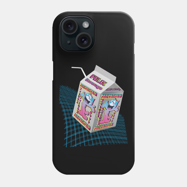 Felix the Cat Vaporwave Anime Felix Cat Katakana Otaku Aesthetic Carton Phone Case by VogueTime