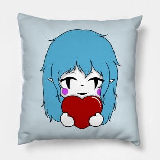 candy cane valentine chibi Pillow