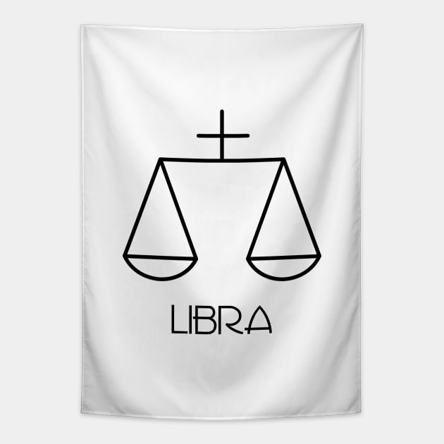 Libra Doodle Line Art Tapestry by inotyler