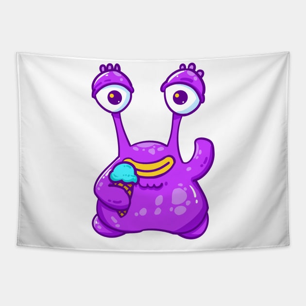 Purple Monster Tapestry by Candy Store