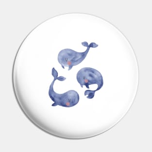 Blue Baby Whales Pin